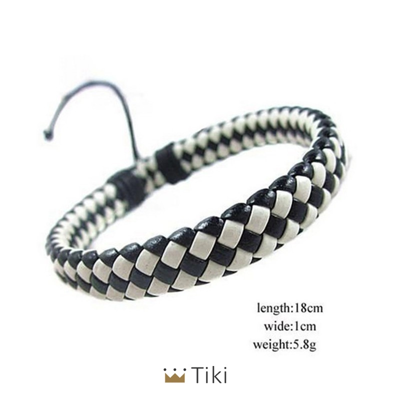 Gelang Pria Tenun Tangan Kulit Bangle Perhiasan Yang Dapat Disesuaikan | TiKi-2