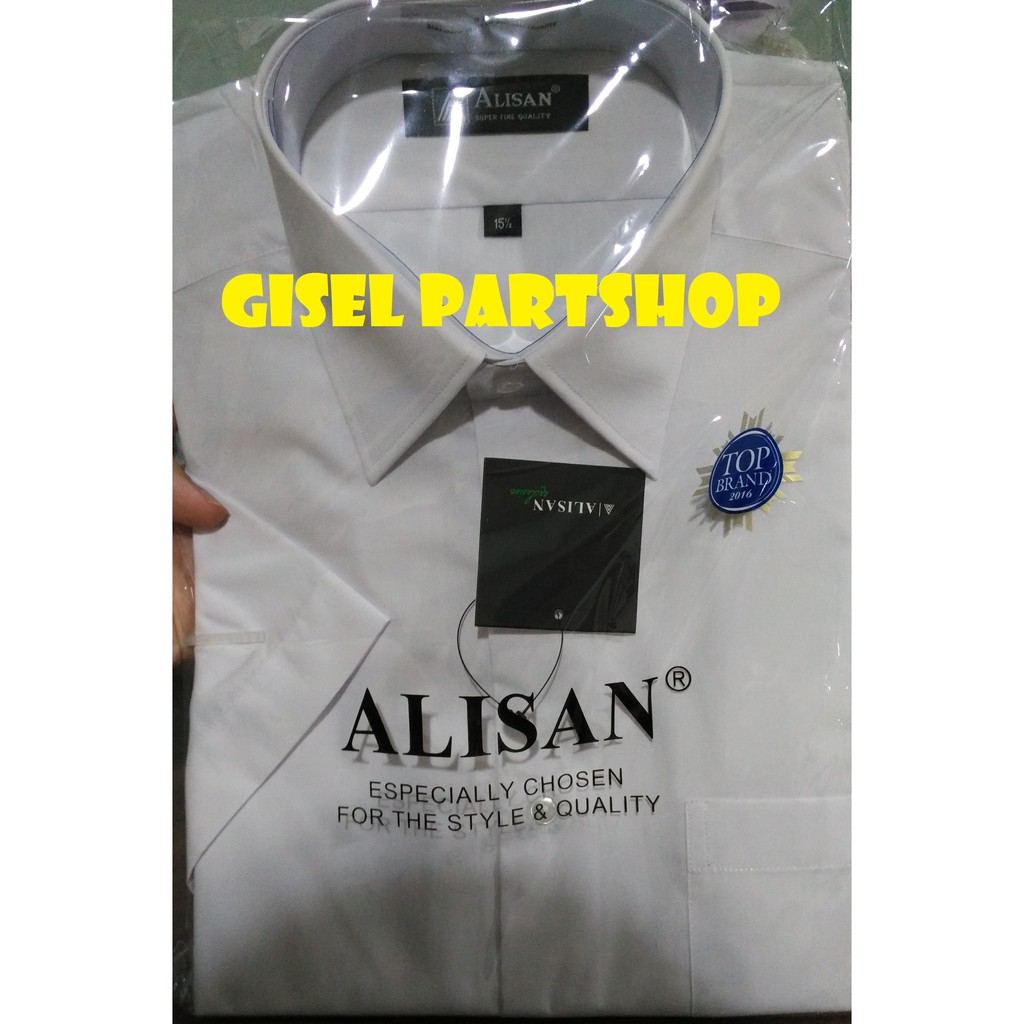 Kemeja Alisan Putih Pendek ukuran 16,5-17,5