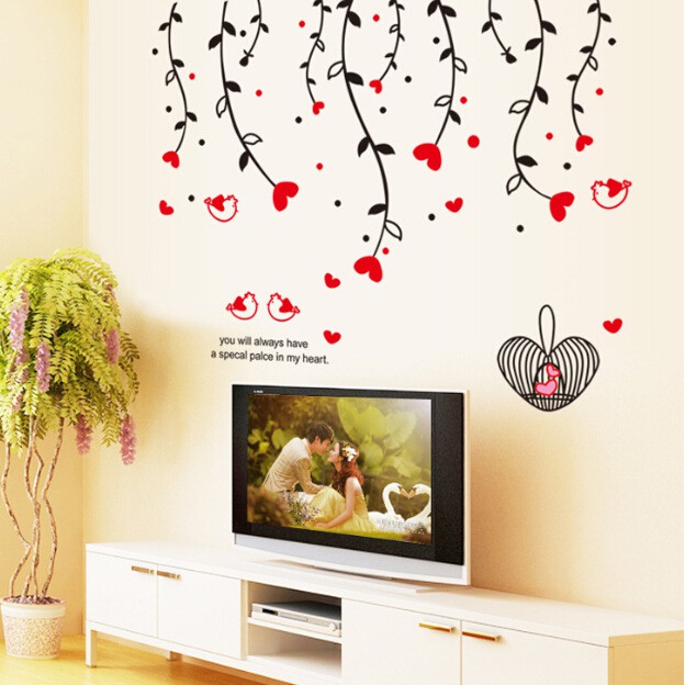 RELIZA Wall Sticker / Stiker Dinding / Wallsticker Ranting Rumbai Salur Love AY828