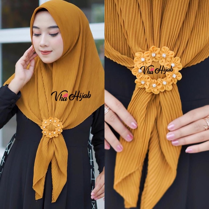 Hijab Segi Empat Plisket RING FLOWSY