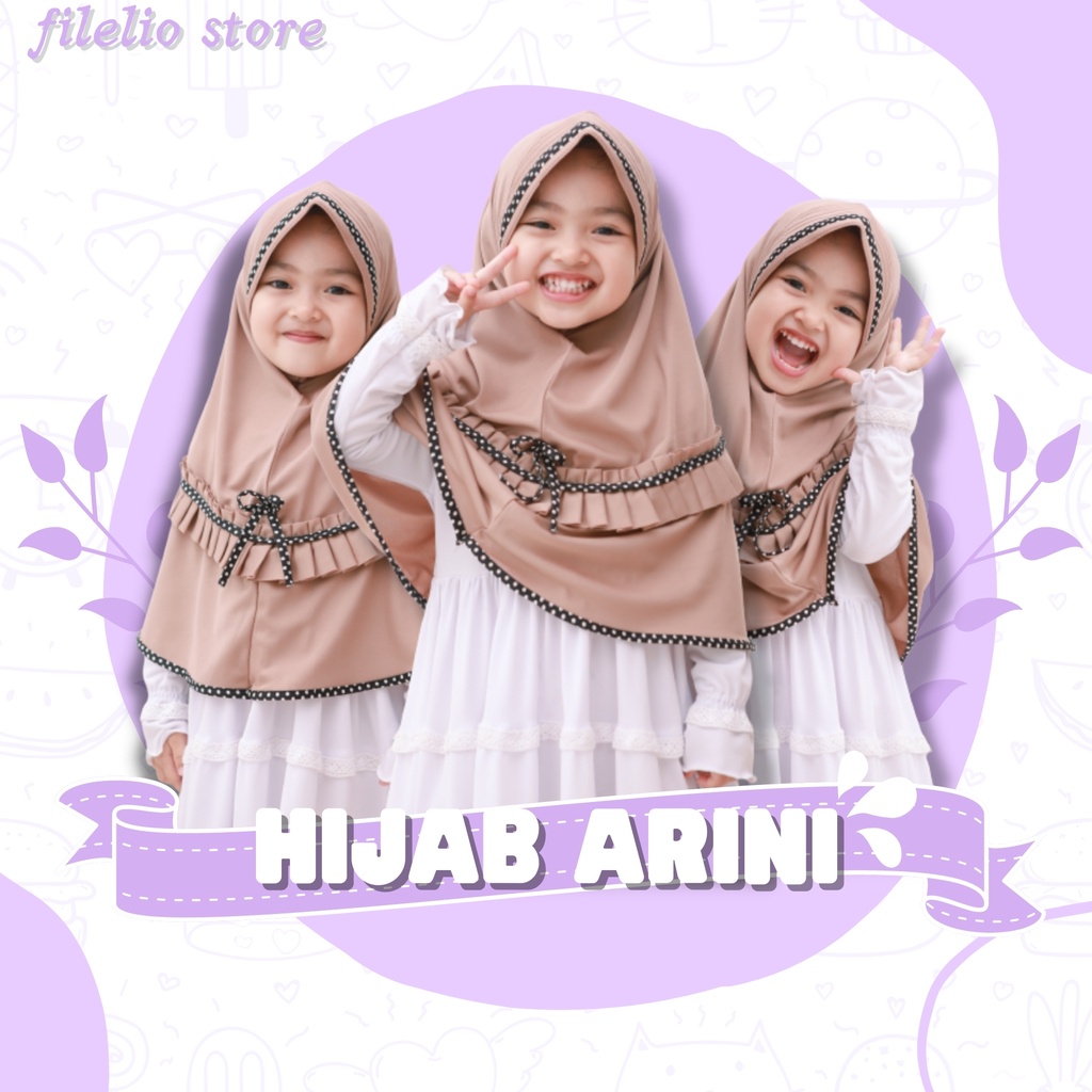 Jilbab Anak Arini 3-7 Tahun / Hijab Anak Perempuan / Jilbab Anak TK Lucu Murah / Jilbab Anak Anak