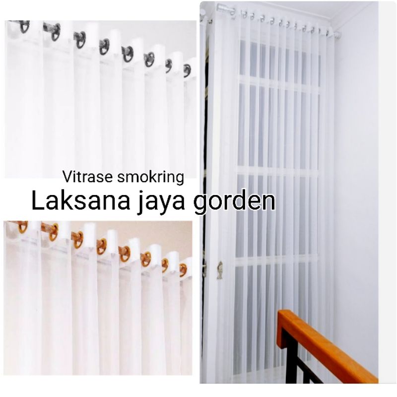 Vitrase gorden smokring dalaman gorden transparan tirai minimalis korden pintu dan jendela