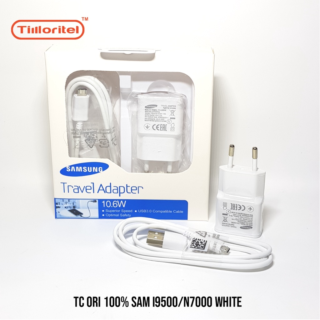 CHARGER/ TC ORI 100% SAMSUNG I9500/S4/N7100 WHITE