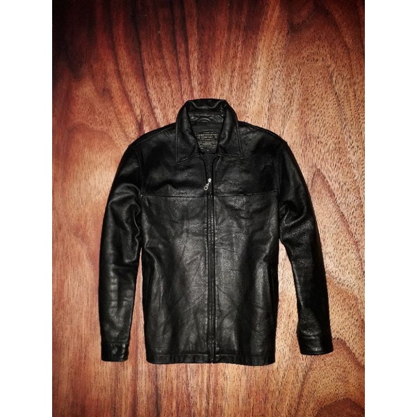 jaket kulit asli pria giordano second original