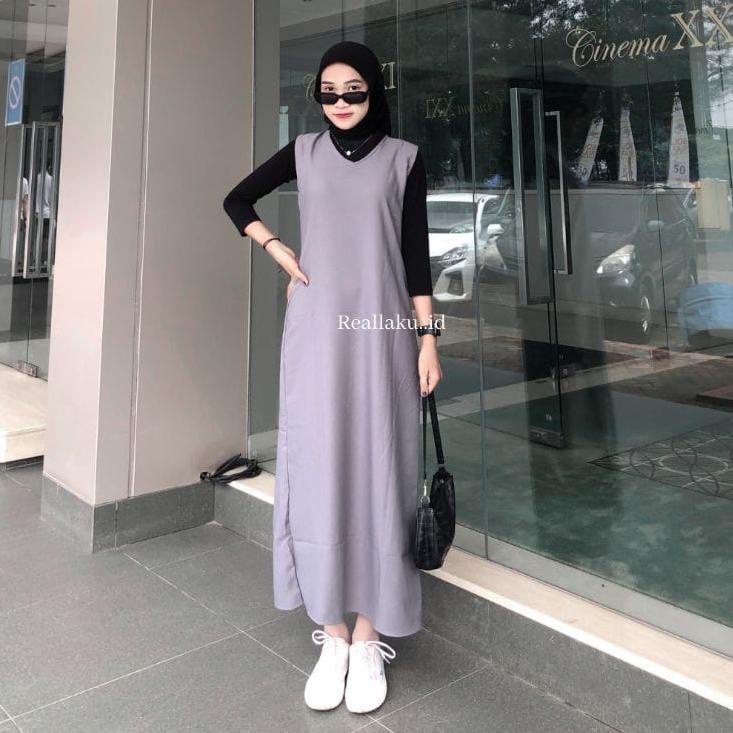 Hot Sell.. Inner Dress Panjang Tanpa Lengan S M L XL // Singlet Sleeveless Inner Span Maxi Allsize /