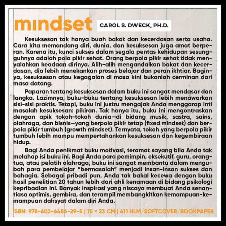 

SALE BUKU MINDSET SOFTCOVER. POLA PIKIR MOTIVASI PSIKOLOGI . CAROL S. DWECK SALE