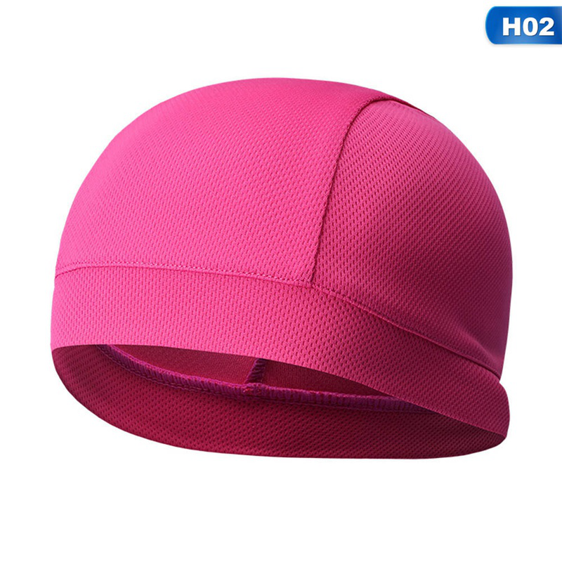 Absorb Sweat Breathable Elastic Riding Skull Cap Solid Color Outdoor Sport Quick-Dry Cycling Cap