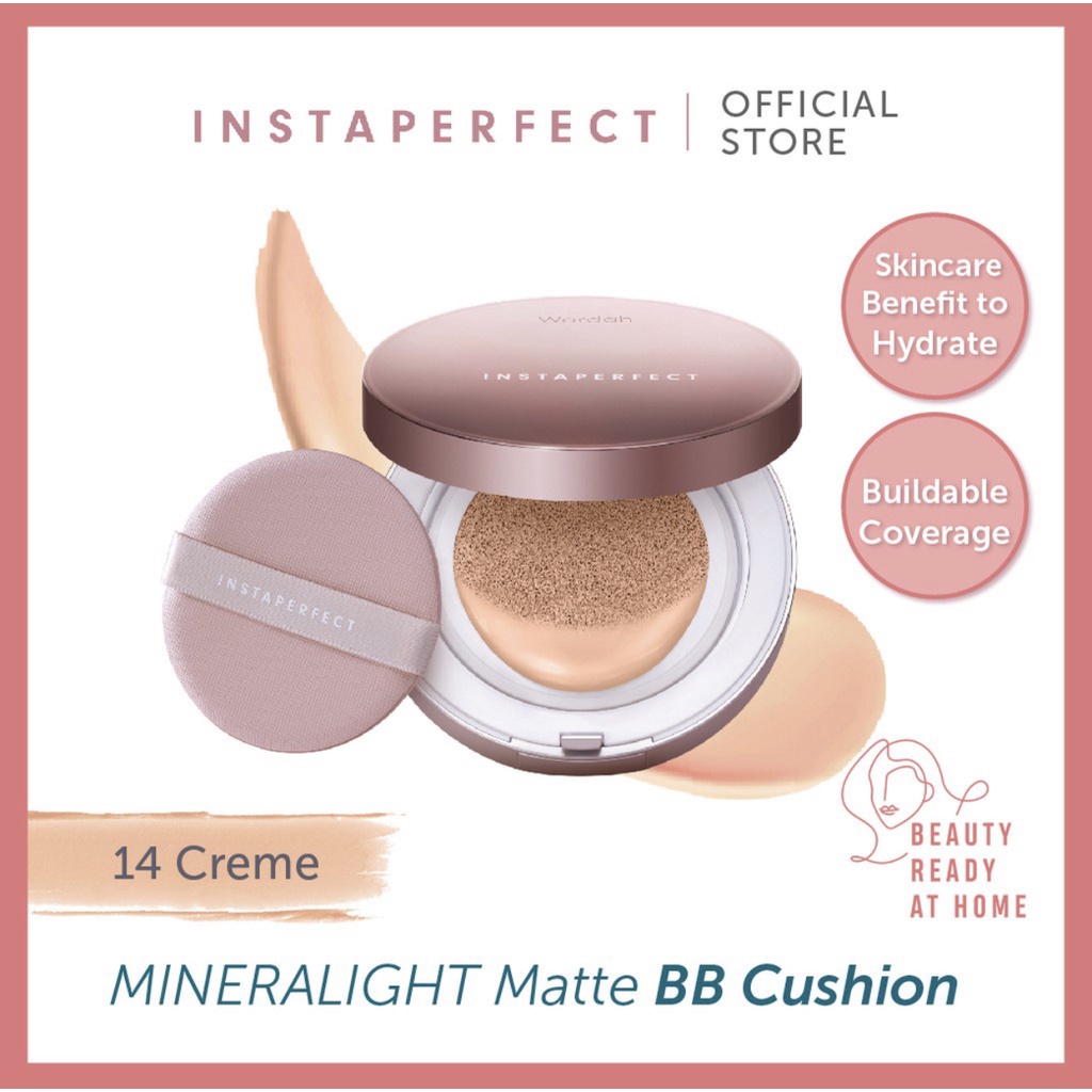 Wardah Instaperfect MINERALIGHT MATTE BB Cushion 15 g (Ringan, Buildable, SPF 50 PA++++)