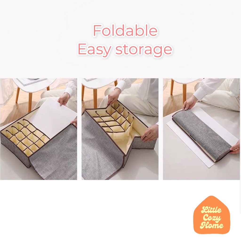 CLOTHES ORGANIZER WITH LID / Warna Lengkap Tempat Penyimpanan Baju Dalam Dengan Tutup / Bersih Higienis Anti Debu / Underwear Storage Organizer / Kotak Penyimpanan Pakaian