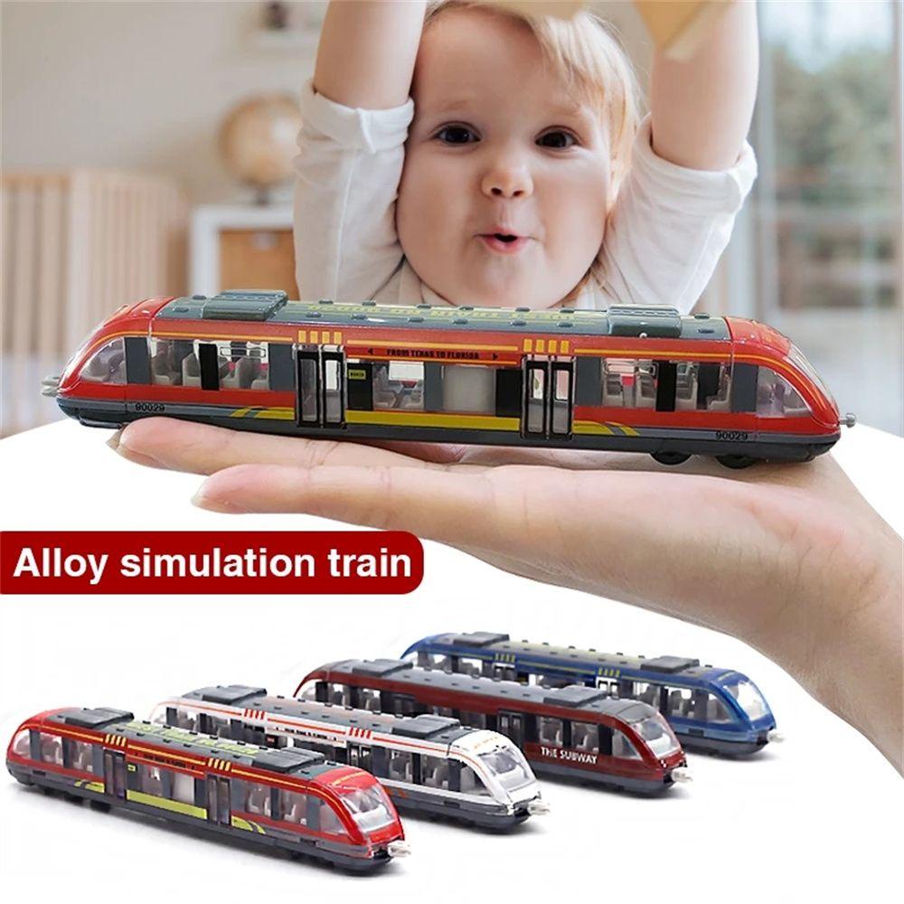 Mainan Kereta Simulasi QUINTON Mainan Edukasi Anak Laki-Laki Anak Metro Kereta Bawah Tanah Alloy Model Metal Alloy Diecast Train Toy