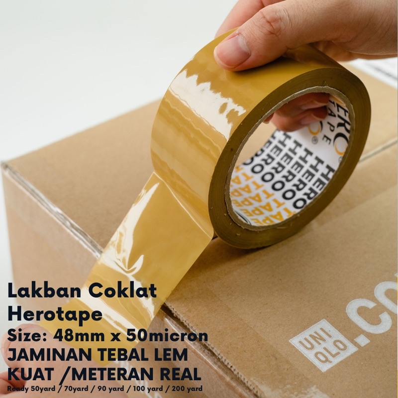 

LAKBAN COKLAT / ISOLASI / SOLATIP HEROTAPE 48*45micron tebal REAL
