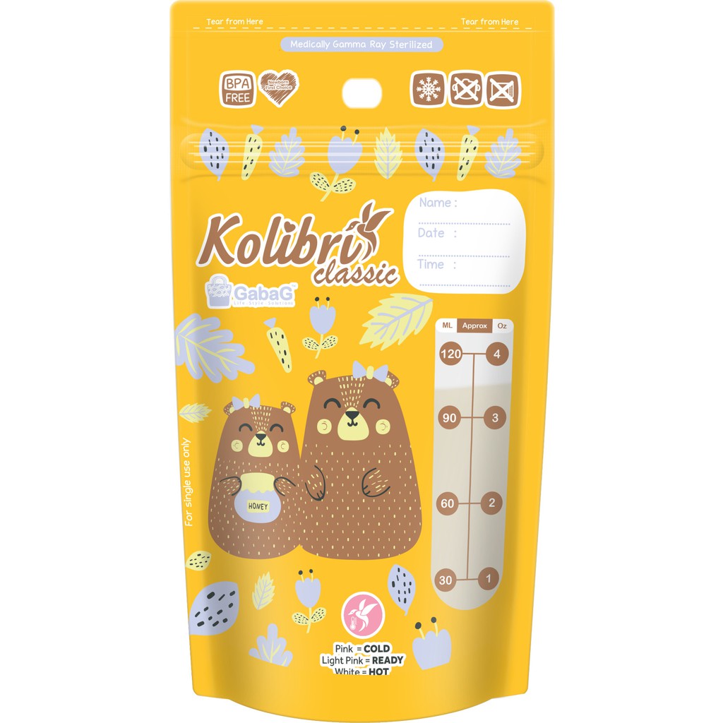 Gabag-Kantong Asi Kolibri Classic 120 ml Bear - 120 ml Honey Bear - 120 ml Beruang Madu