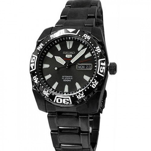 Seiko 5 Sports SRP169K1 Black IP Bracelet - Jam Tangan Pria SRP169