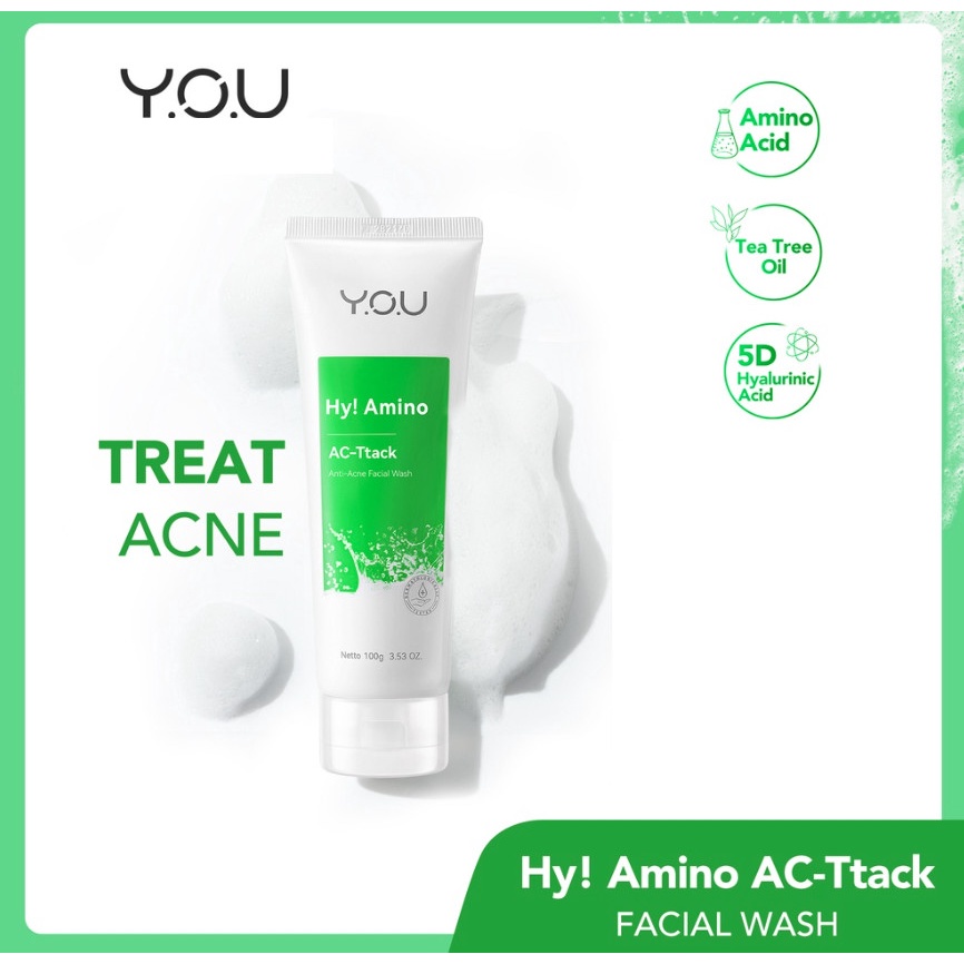 YOU Hy! Amino Facial Wash Sabun Cuci Muka - ALL VARIANT