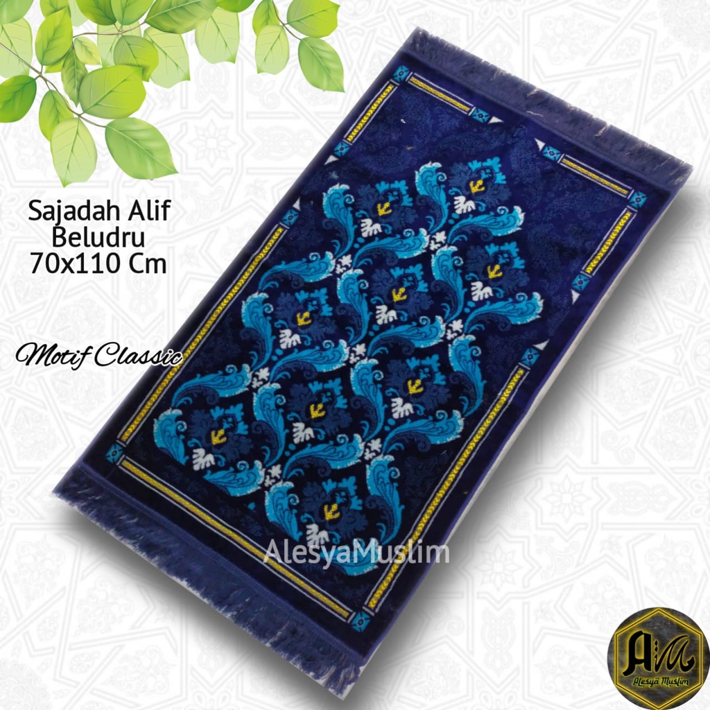 Sajadah Alif Besar 70x110Cm Beludru Premium Motif Classic