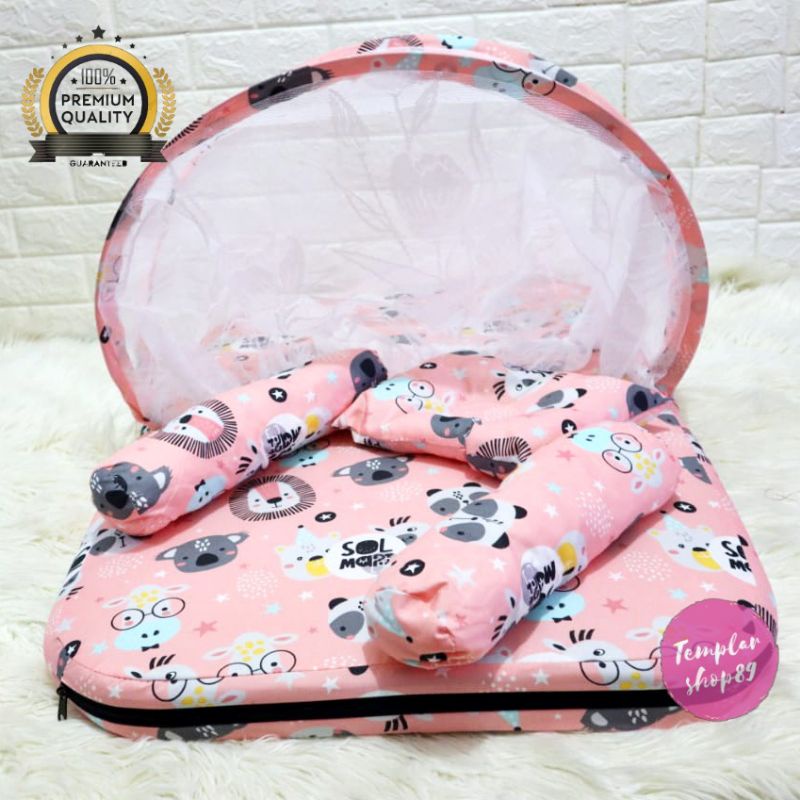 Kasur Kelambu Bayi Set Bantal Guling PREMIUM free bantal guling dan tas mika