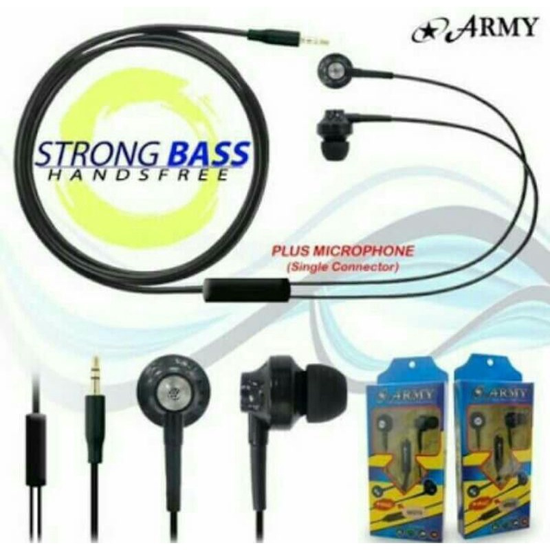 HEADSET Hf Army Strong bass FOR ALL TYPE JACK 3.5