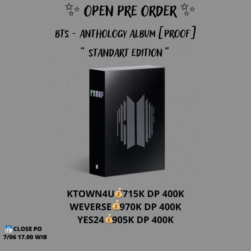 Jual Bts Album Anthology Proof Po Shopee Indonesia