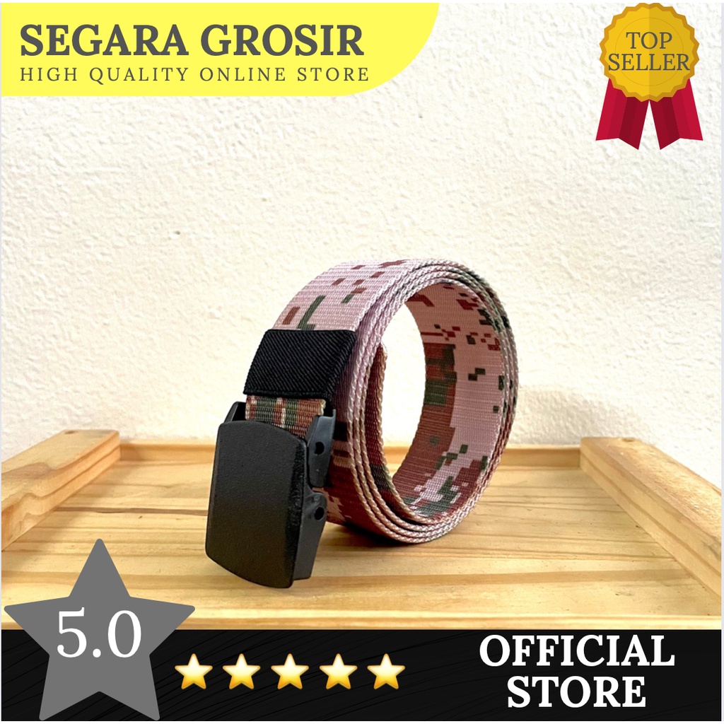 Gesper Ikat Pinggang Pria Tni Loreng Camo Militer Plastik Ringan
