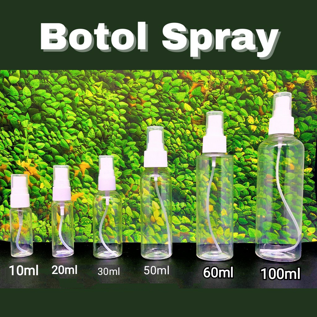 Botol Spray Bening Berbagai Ukuran 10ML/20ML/30ML/50ML/60ML/100ML