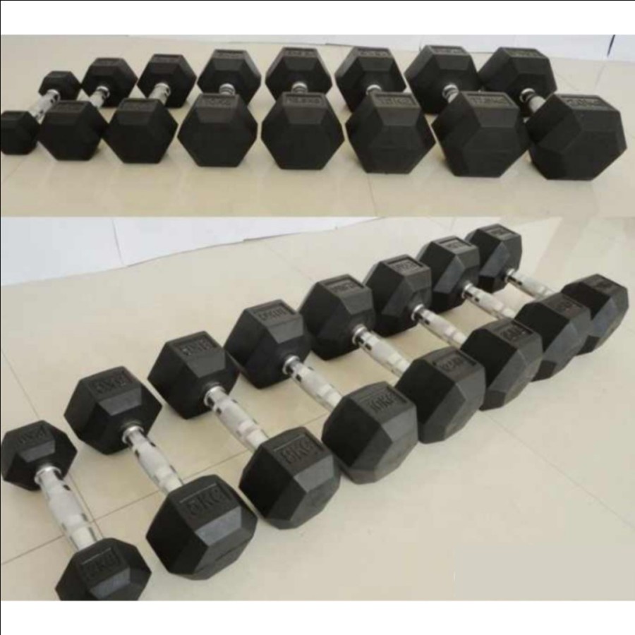 TOTAL HEALTH GYM - New Alat Olahraga Fitness Sport Gym Stand Dumbbell Dumbel Barbel Set Hexagonal + Rack Lifesports Kualitas Premium Import Original