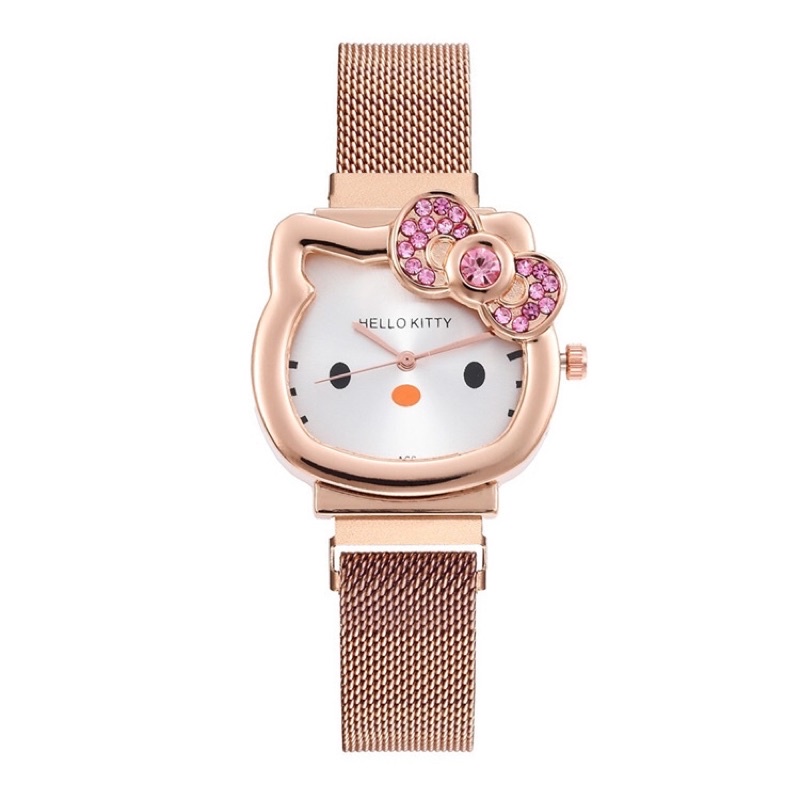 COD✅ Jam tangan wanita rantai magnet Hello Kitty jam HK jam cewek kualitas super watch  S1151