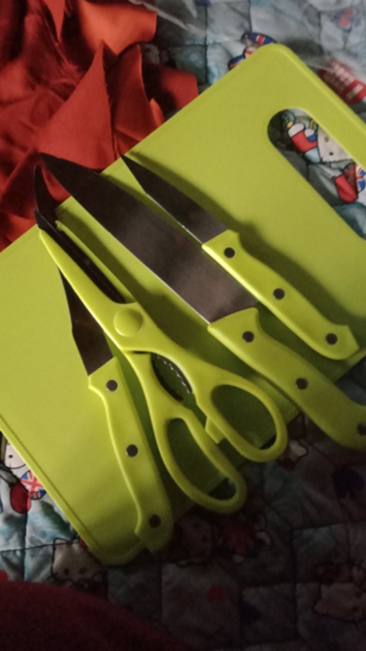 Set Pisau Dapur Plus Talenan/set Pisau Dapur 5 In 1