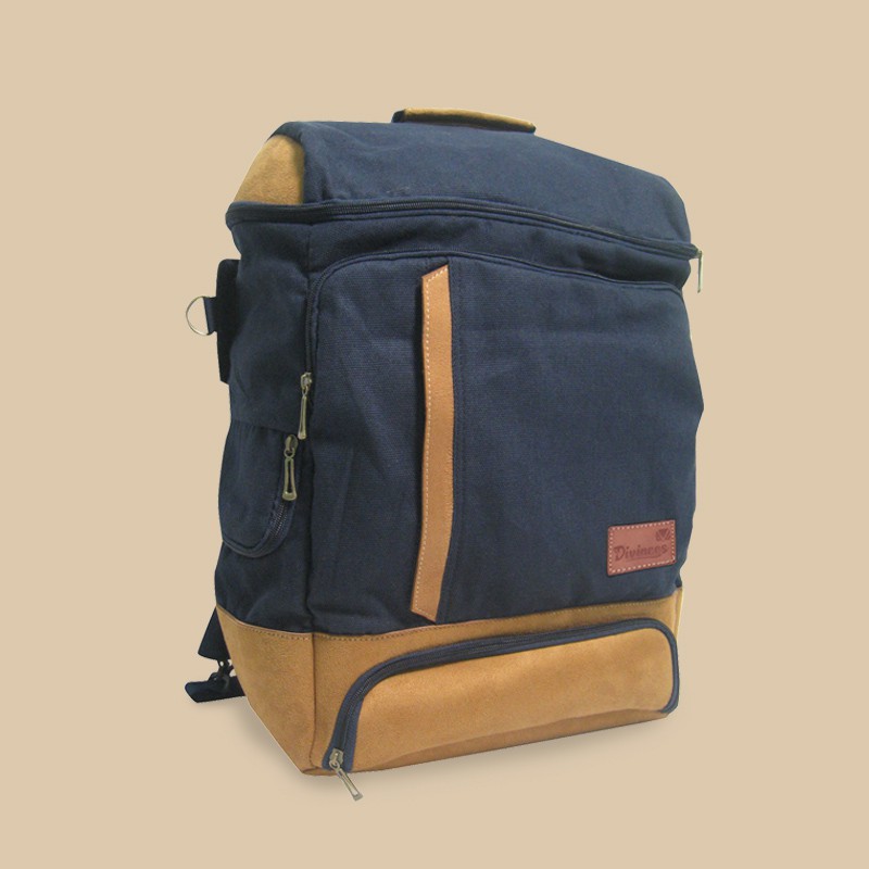 DIVINCES Backpack KAGEMBANG - Tas Ransel Laptop Kanvas BerGARANSI Pria Wanita Kuliah Kerja Sekolah