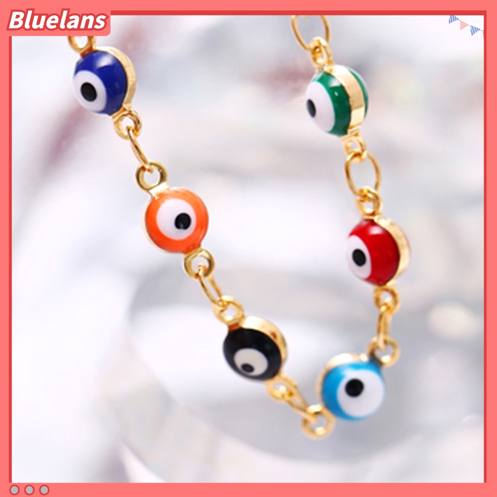 Bluelans Retro Women Colorful Eye Beads Adjustable Anklet Foot Chain Bracelet Jewelry