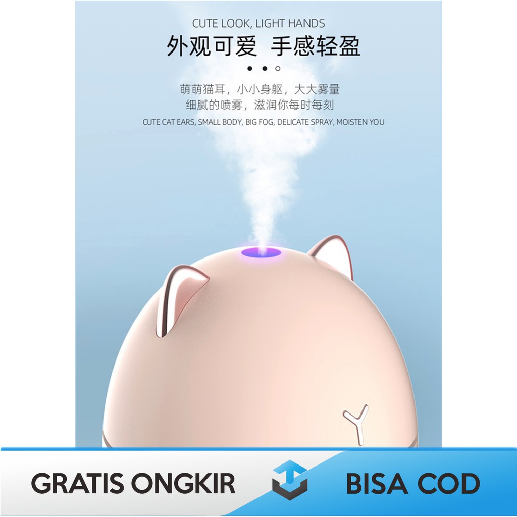 HUMIDIFIER DIFUSSER AROMATERAPI TAFFWARE ORIGINAL DUDU CAT 200 ML LAMPU MALAM KUCING HUMI DDM-1