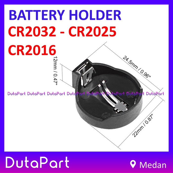 CR2032 Battery Holder Tempat Baterai Koin PCB RTC CR2025 CR2016