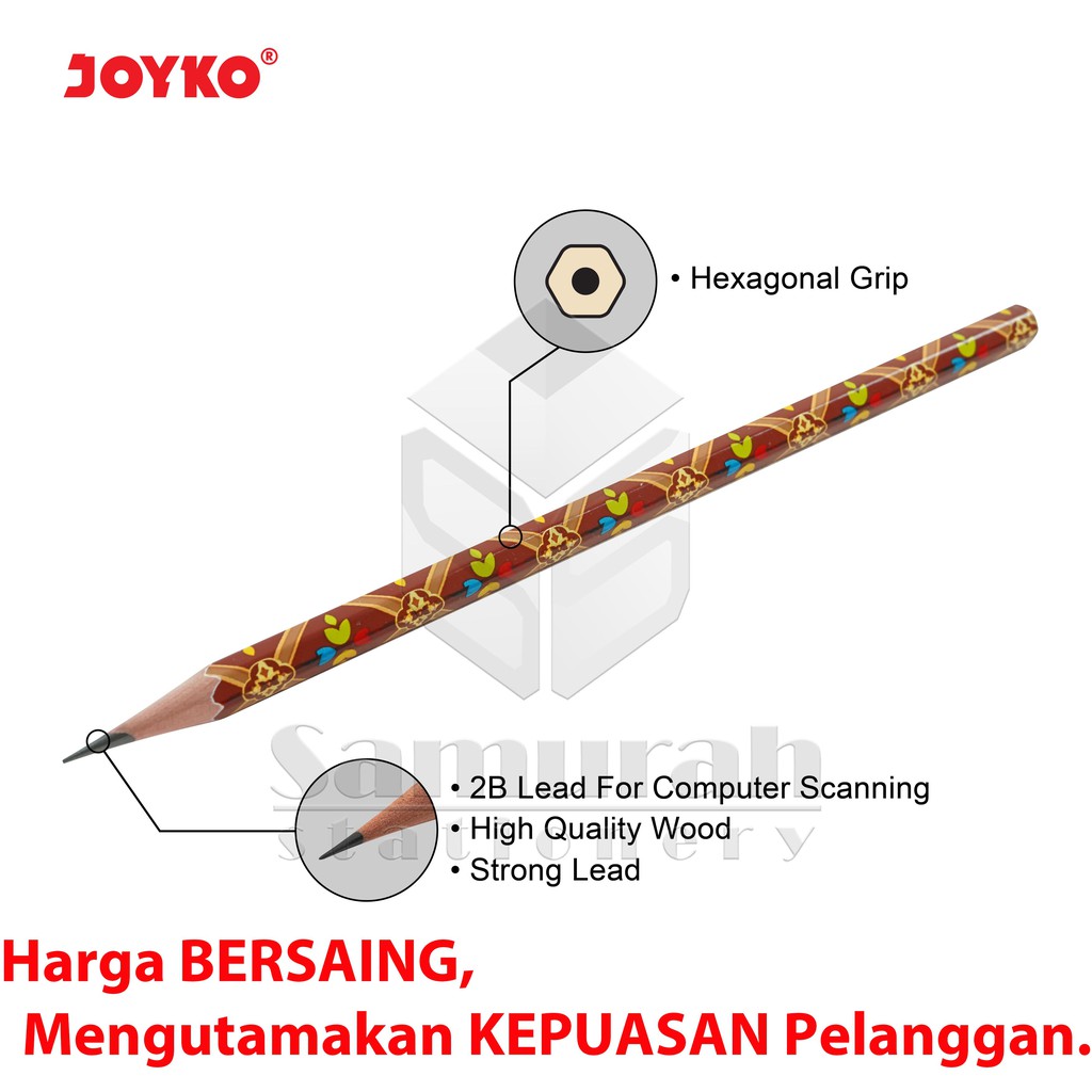 

Pensil Kayu Joyko 2B P 98 ( Batik ) / Wooden Pencil P98 / Pensil Raut P-98