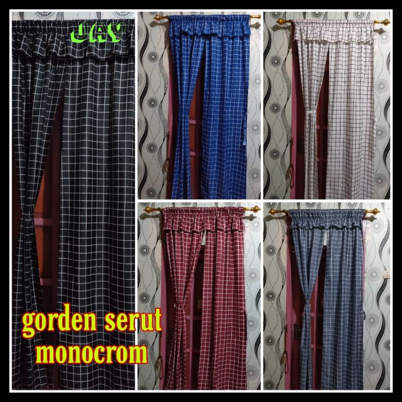 Gorden Hordeng Serut Belah Tengah Monocrom