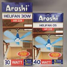 Kipas angin baling - baling / heli fan 30 watt  dan 40 watt arashi