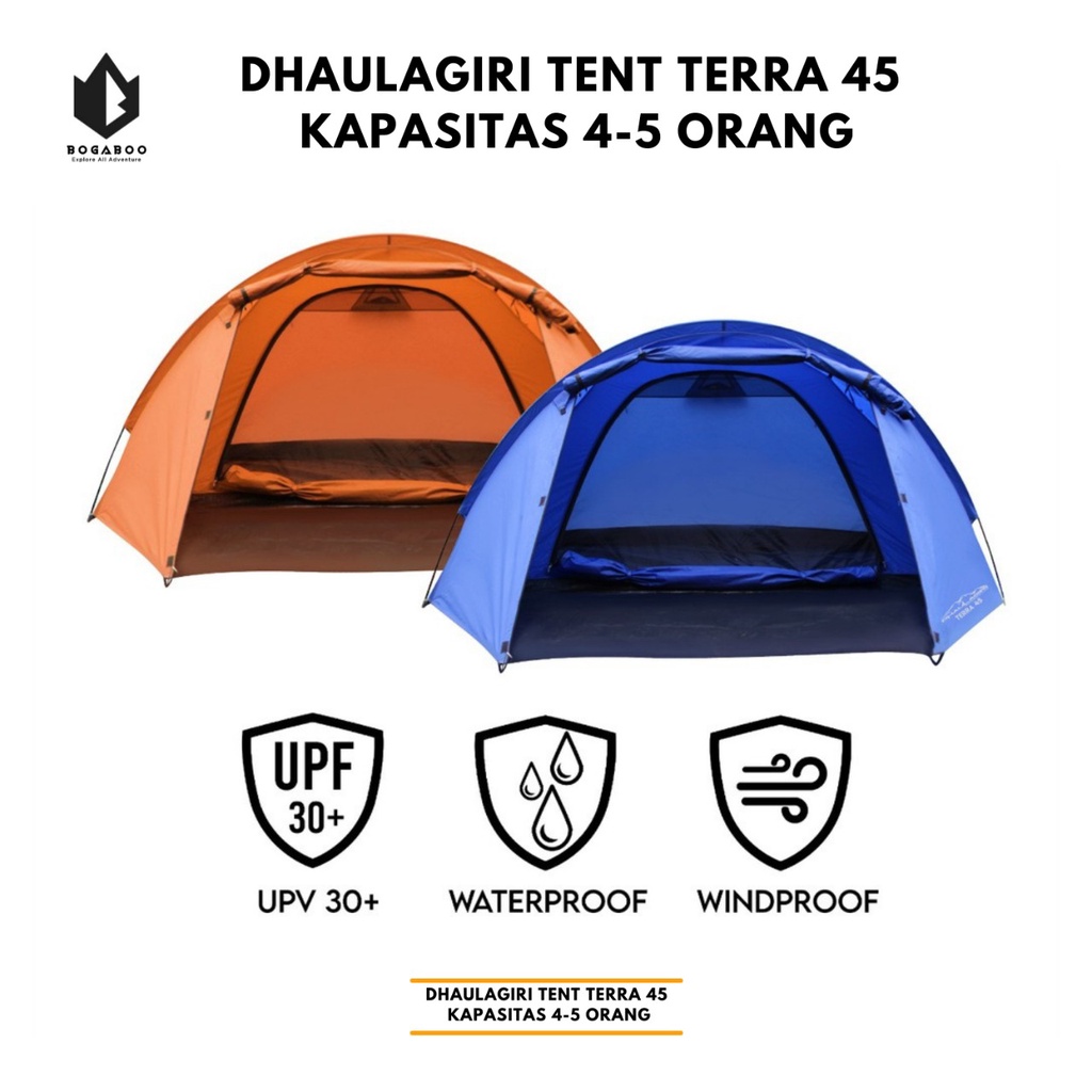 Tenda Dhaulagiri Terra 45 - Tenda Kemping - Tenda Camping 4P - Tenda Double Layer Tenda Camping