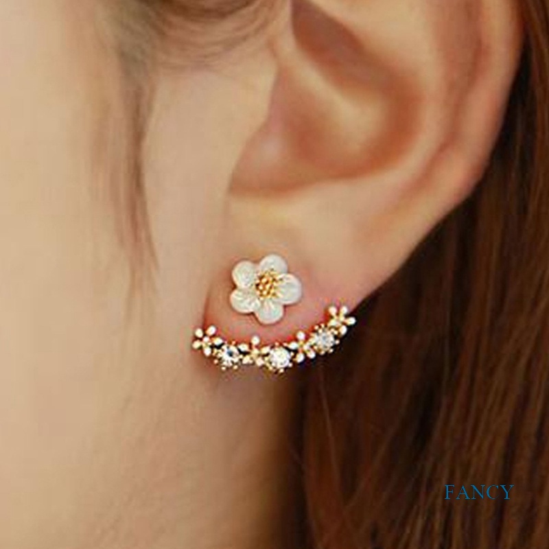 Anting Stud Desain Bunga Daisy Gaya Korea Untuk Wanita