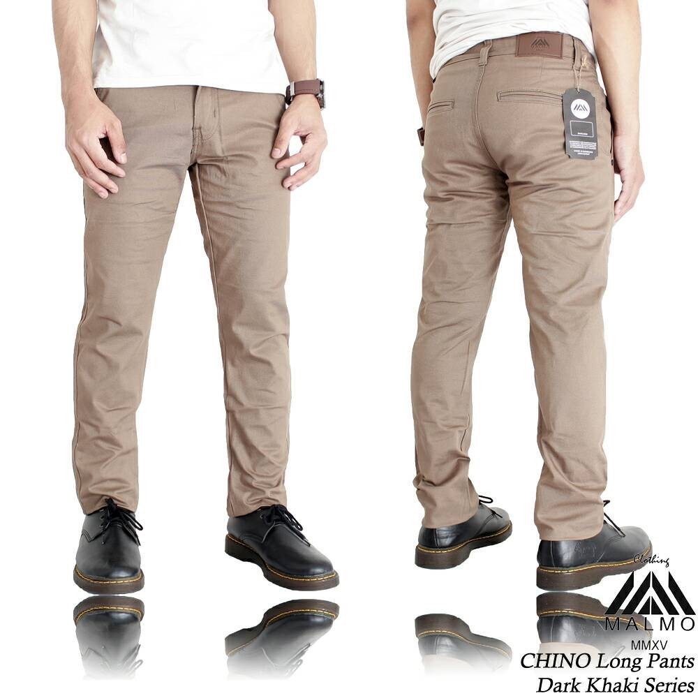 TERMURAH ! Celana Pria Chino / Celana Chino Original Malmo Dark Khaki 1 KG MUAT 4 PCS