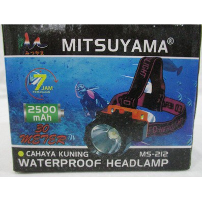 MS-212 Mitsuyama Head Lamp Senter Kepala Selam Kedalaman 30m / Waterproof Headlamp