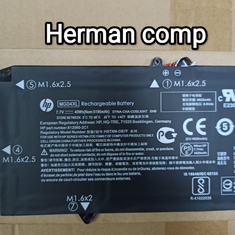 Original Baterai HP Elite X2 1012 G1 MG04XL HSTNN-DB7F