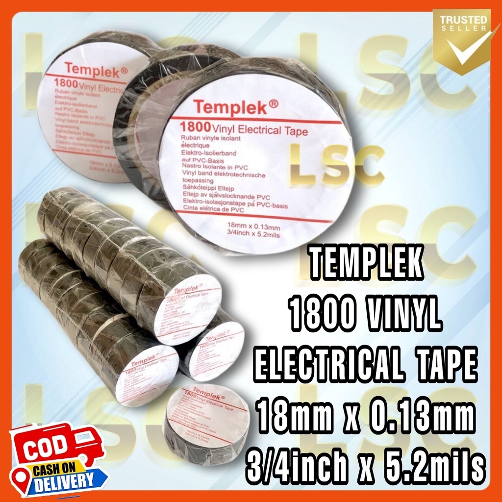 Isolasi kabel Listrik TEMPLEK 1800 Vinyl Electrical Tape Lakban Kabel HITAM