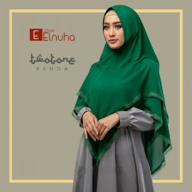 Khimar two tone renda by jilbab elnuha