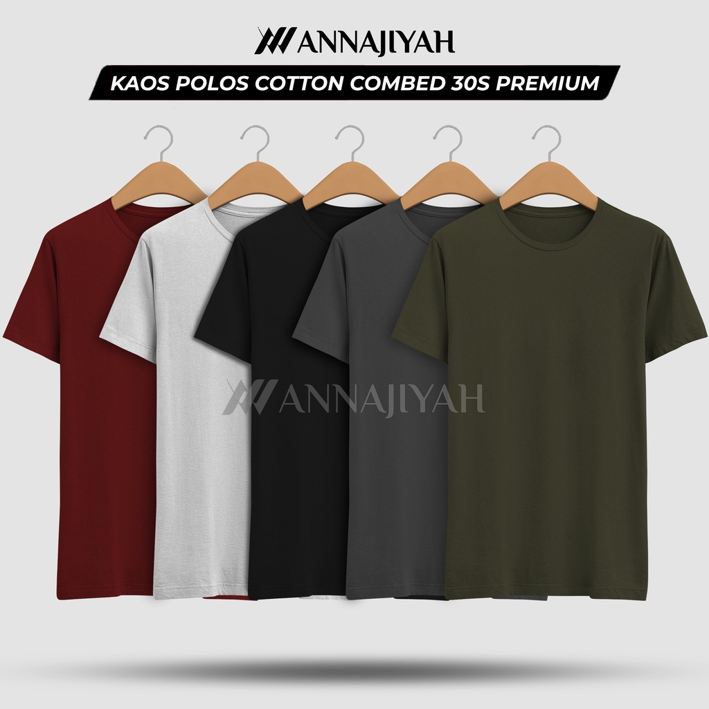 Kaos Polos Cotton Combed 30s Premium 100% Soft Lengan Pendek