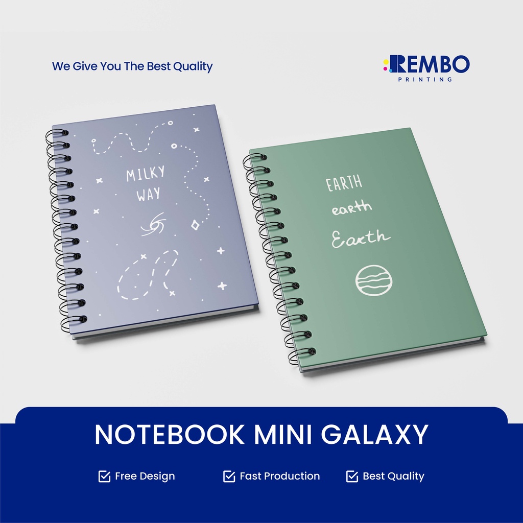 NOTEBOOK MINI A7 EDISI GALAXY LUCU UNIK / BUKU CATATAN RING / BUKU TULIS RING - REMBO PRINTING