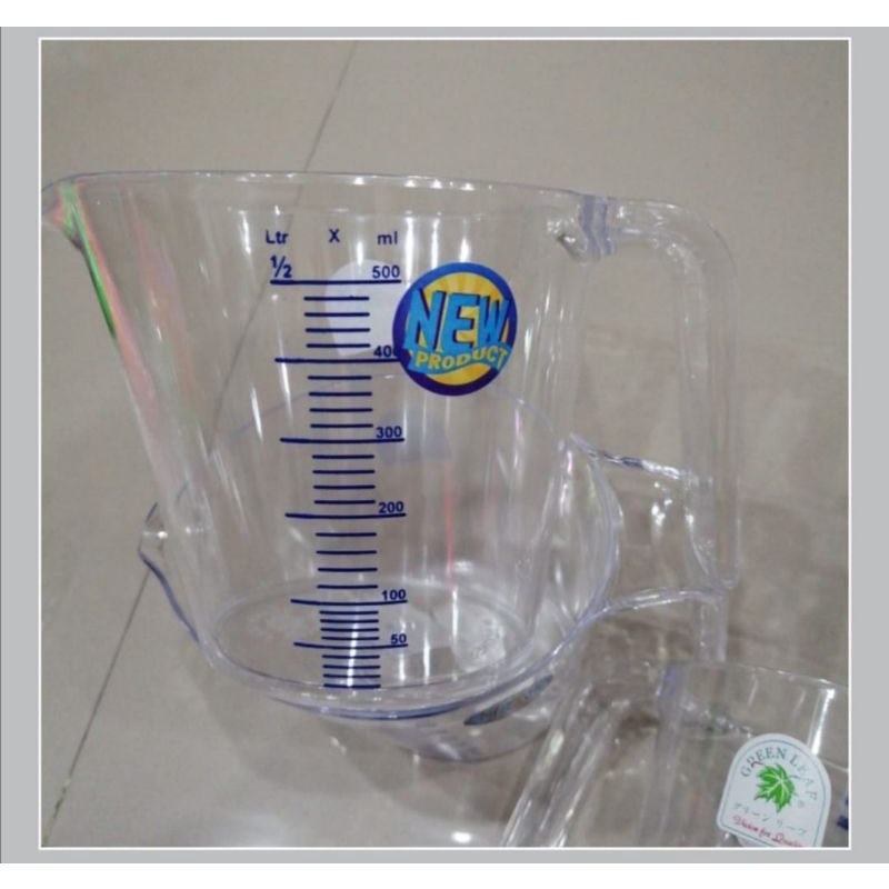 Gelas Takaran Air 500ml Green Leaf