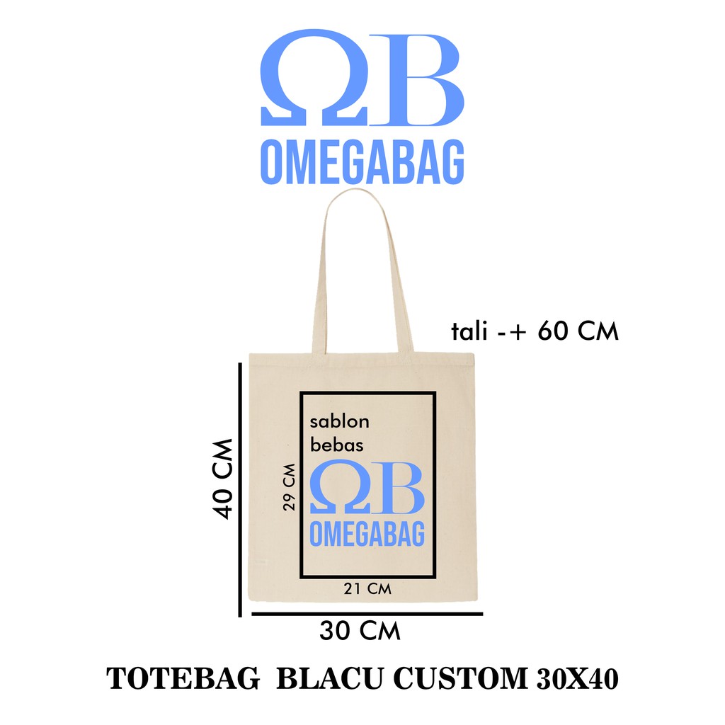 TOTEBAG BLACU CUSTOM SABLON 30x40