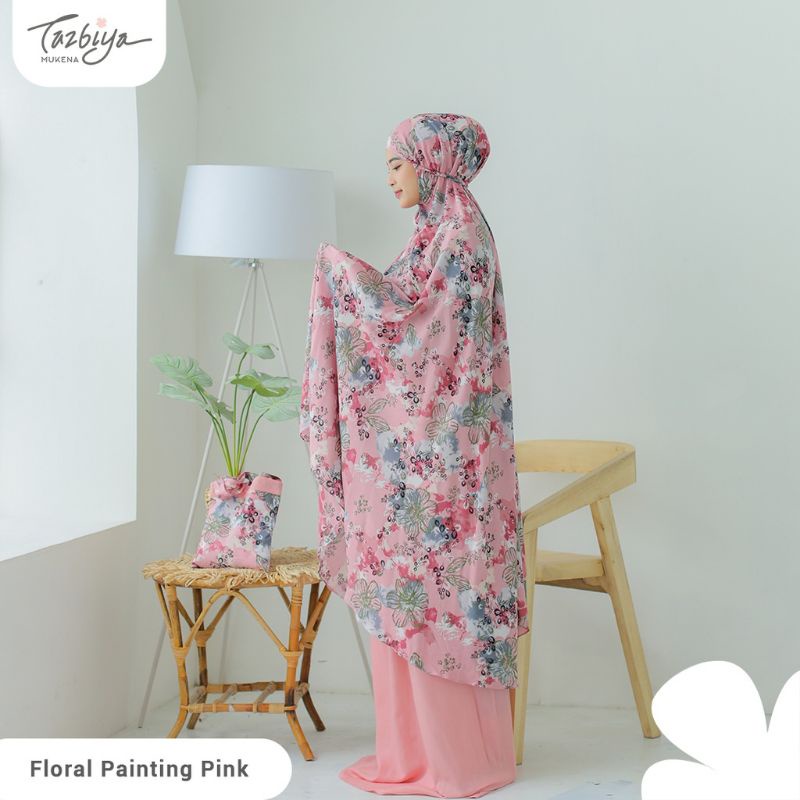 Mukena Tazbiya Kombinasi Floral Painting Series Allsize