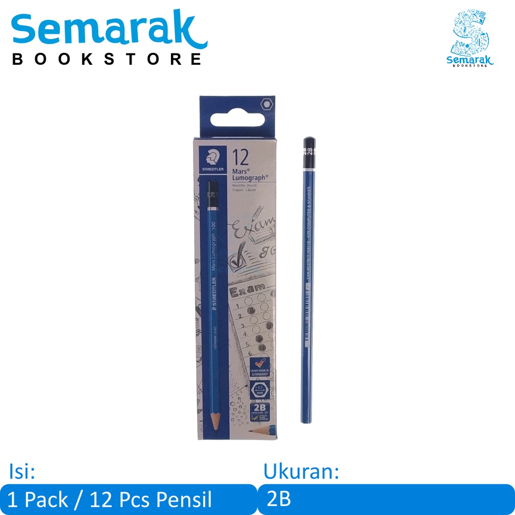 

Staedtler Mars Lumograph Pensil 2B [1 Pack / 12 Pcs]