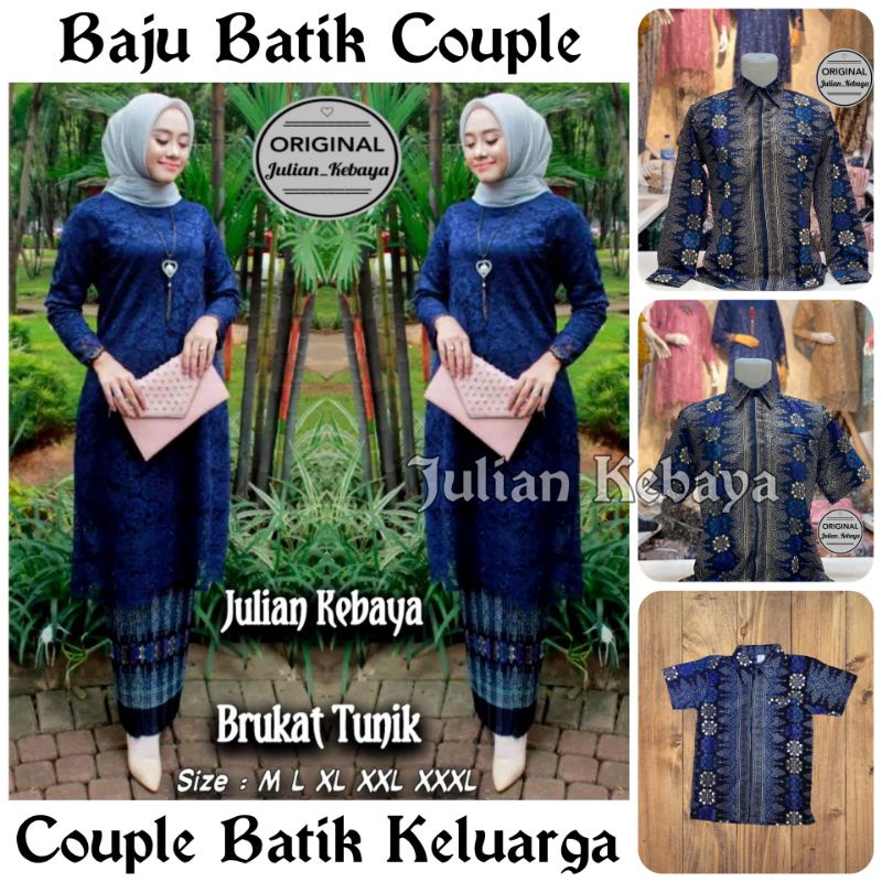 COUPLE / COUPLE KEBAYA / BAJU BATIK COUPLE / KEBAYA BROKAT TUNIK JUMBO MODERN / KEMEJA BATIK PRIA