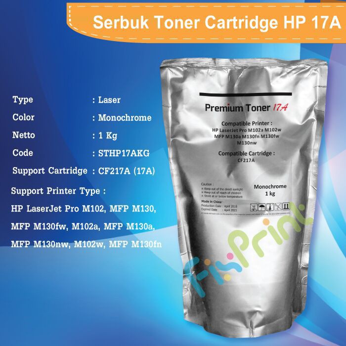 Serbuk Toner Refill HP 17A 19A Printer HP Laserjet M102 M130 M130fw M102a M130a M130nw M102w M130fn