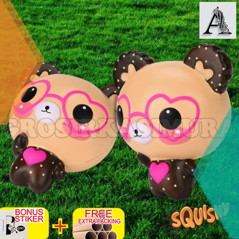 

Grosir SQUISHY Cute Coco Love Glasses Bear / SQUISHY COCO LOVE BROWN